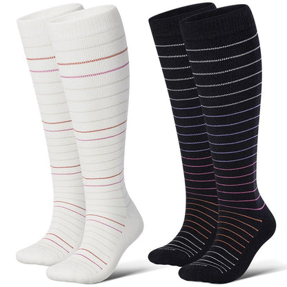 LEVSOX Wool Compression Socks for Women and Men 20-30mmHg Knee High Support Socks for Flying Nurses Pregnancy