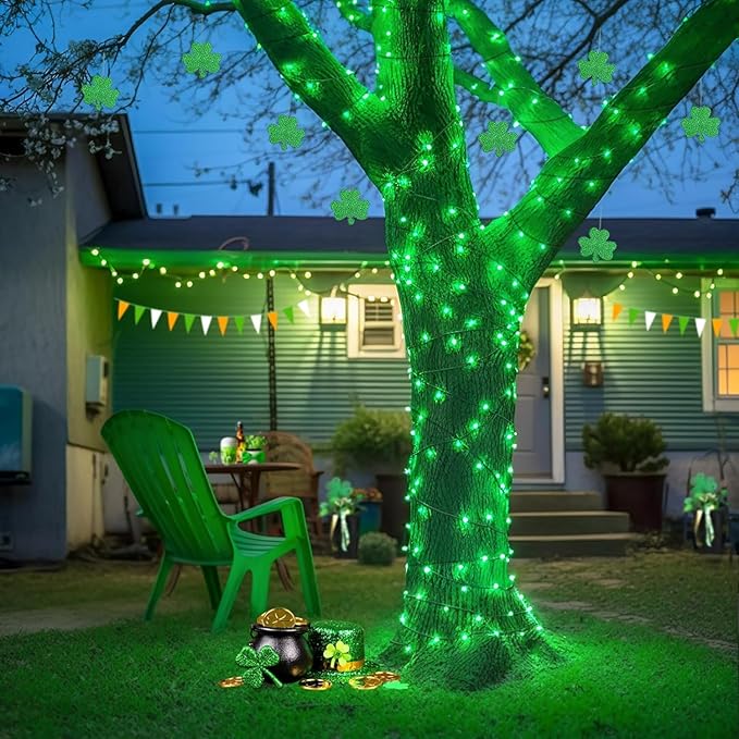 JMEXSUSS 600 LED Green Christmas Lights Outdoor Waterproof, Clear Wire Plug in 168 FT Indoor String Lights Green LED Lights for Christmas Tree Room Party Xmas Decorations