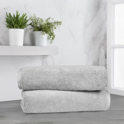 Amazon Basics 2 Piece Quick-Dry Oversize Bath Towel, 100% Cotton