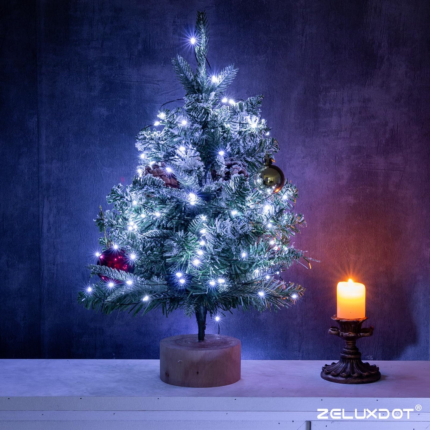 ZELUXDOT Fairy Lights Plug in,400FT 1200LEDs Waterproof Led String Lights,8 Modes Remote Twinkle Light for Outdoor Indoor Christmas Wedding Birthday Garden Party Decorations,Green Wire,Cool White