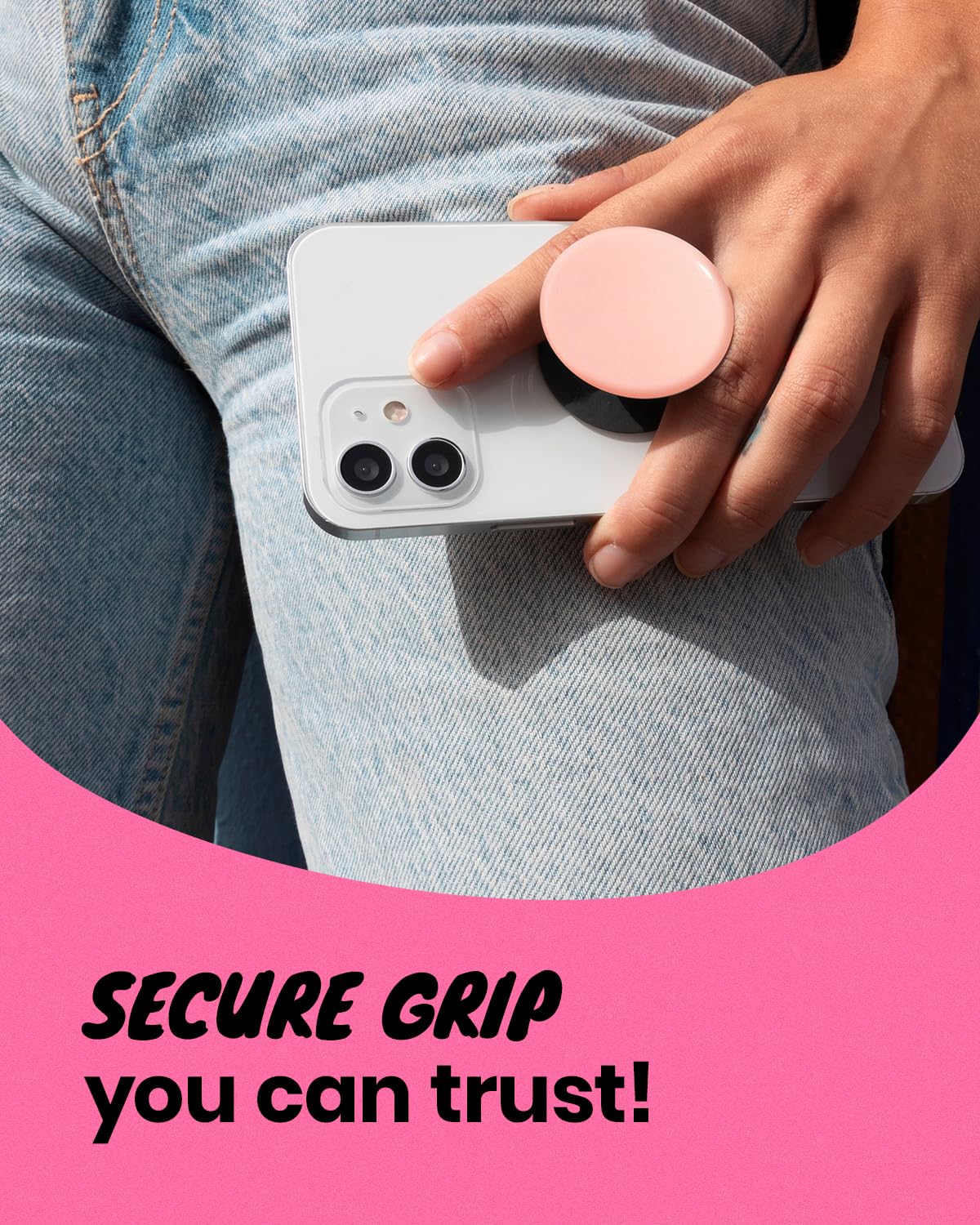 On The Grip Magnetic 3D Gummy Bear Style Expandable Collapsible Mobile Phone Grip Stand Holder for Smartphone Tablet Cell Phone Accessory (Matte Holographic)