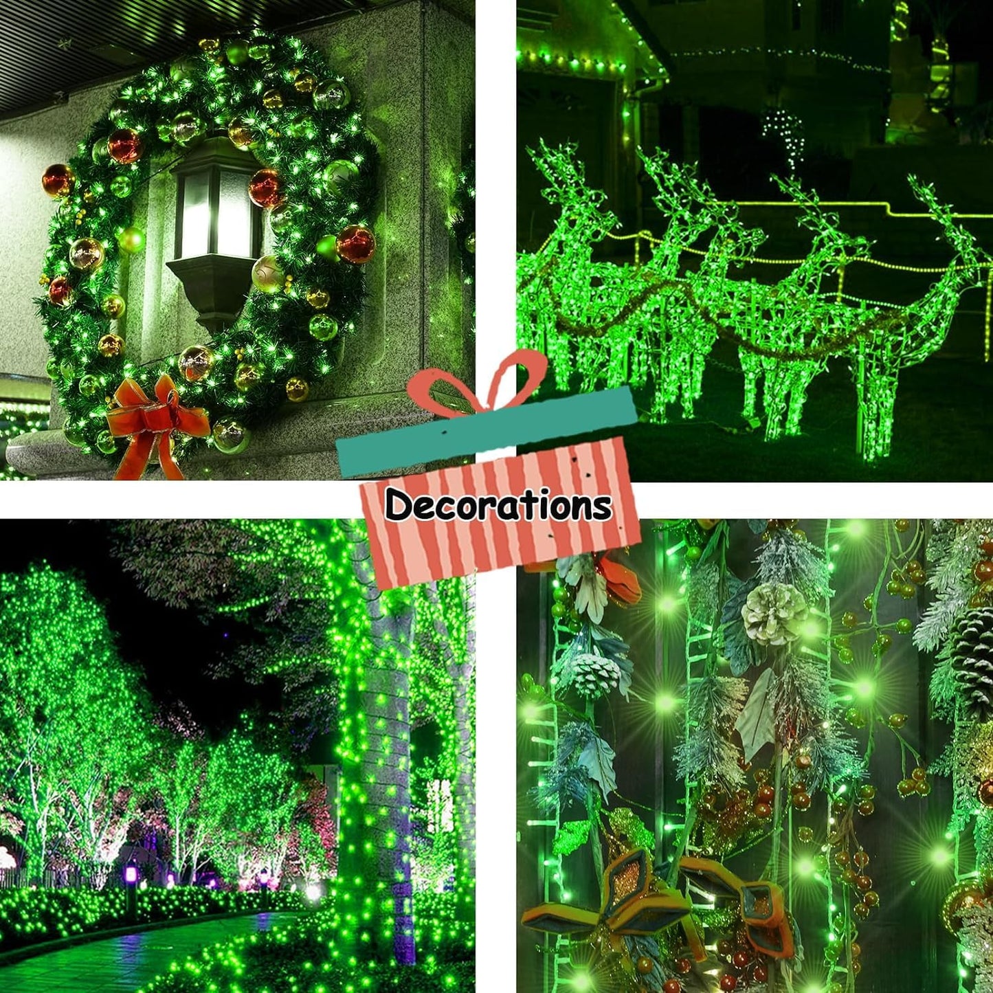 Green St. Patrick's Day Fairy Lights Decorations, 33ft Super Bright 100 LED Connectable String with 8 Modes for Indoor Outdoor Patio, Yard, Balcony, Christmas & Party Décor (Black Wire – Green)