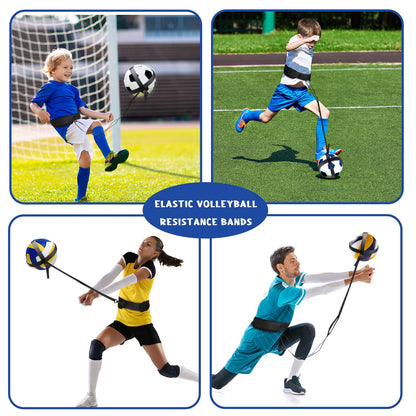 Hoemwarm 8 Pcs Volleyball Training Equipment Aid Kit, Girls Volleyball Trainer Knee Pads Elastic Belt Hand Straps Arm Sleeves Bags Spike Trainer Gear Gifts for Beginners Coaching Supplies