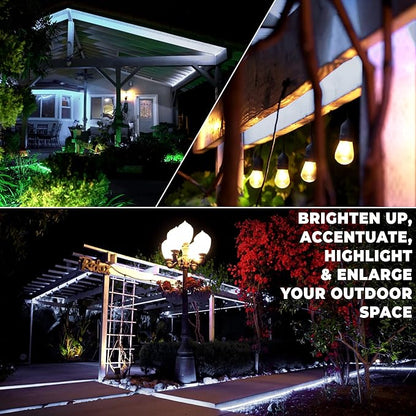 WYZworks 108LEDs 10ft LED Outside Rope Lights, Outdoor ETL Certified Waterproof Permanent 360 Degree Light Emitting, Flexible Tube, Connectable, Christmas Palm Tree Exterior Landscape, Cool White