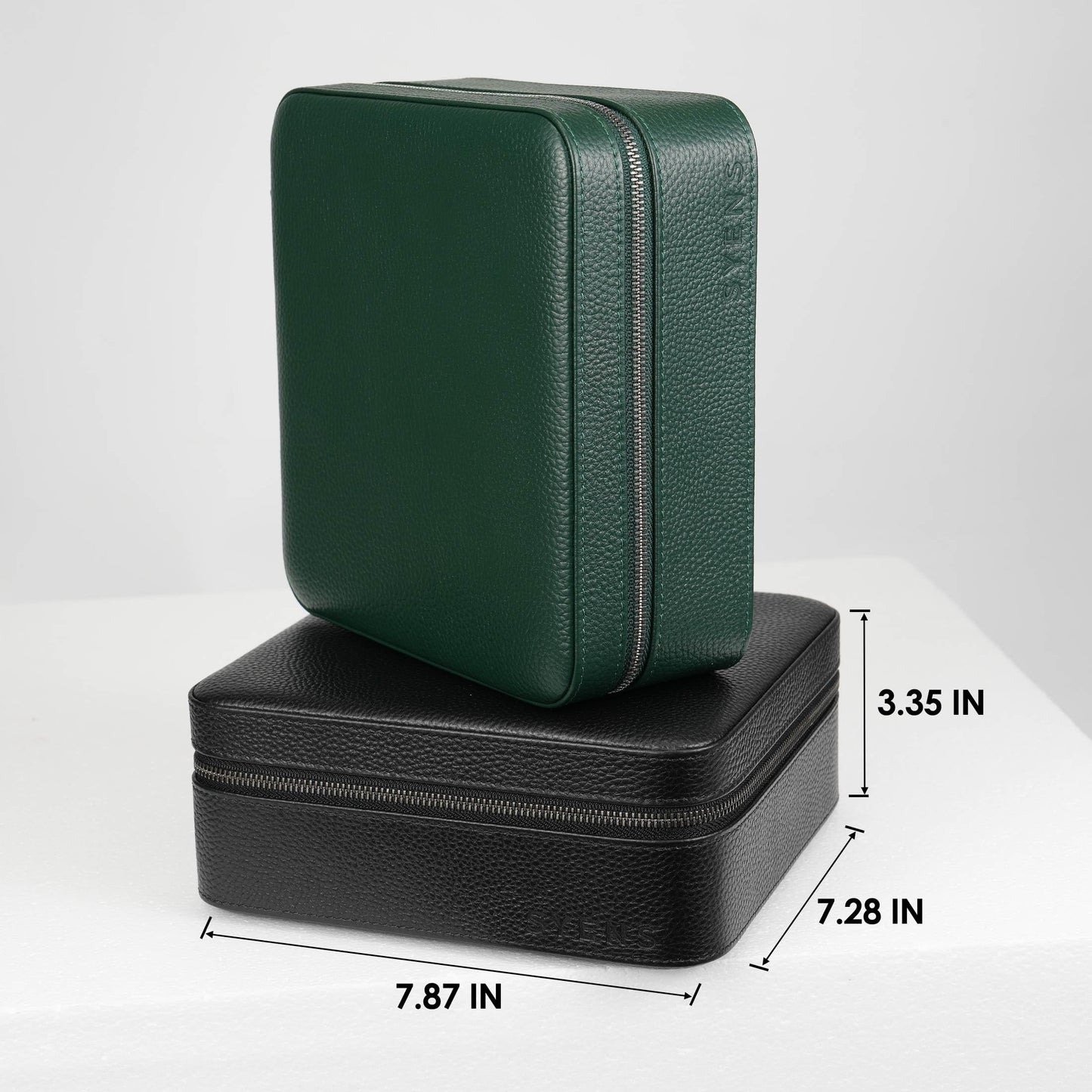 SYENS Real Genuine Leather Watch Travel Case 6 Watches Box, Suitable for all Watches and Smartwatches under 60mm Storage Organizer for Man and Women (6W-Z-BBL)