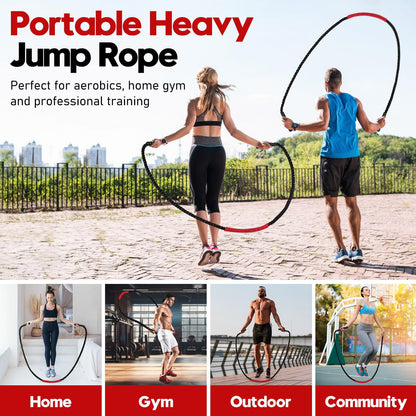 Weighted Jump Rope for Men and Women, 3lb 4lb 5lb Adult Heavy Skipping Rope, Jumprope for Fitness,Workout Equipment, Fitness Equipment for Home Gym Exercise,Improve Strength and Building Muscle