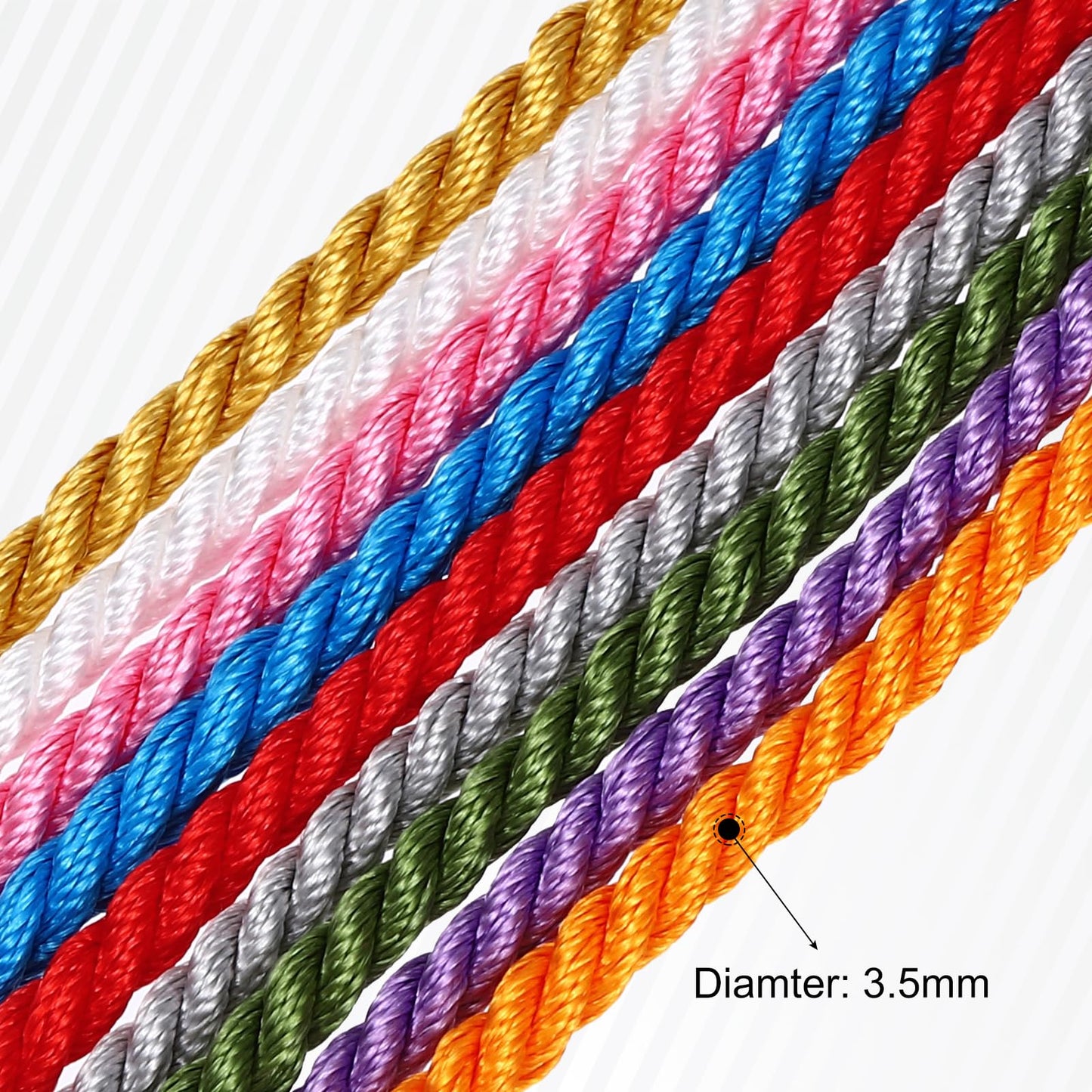 MECCANIXITY Twisted Cord Trim, 22 Yard 3.5mm 3-Ply Twine Braided Rope Shiny Thread String for Craft Gift Bag Curtain Christmas Decor, Bright Red - 20m