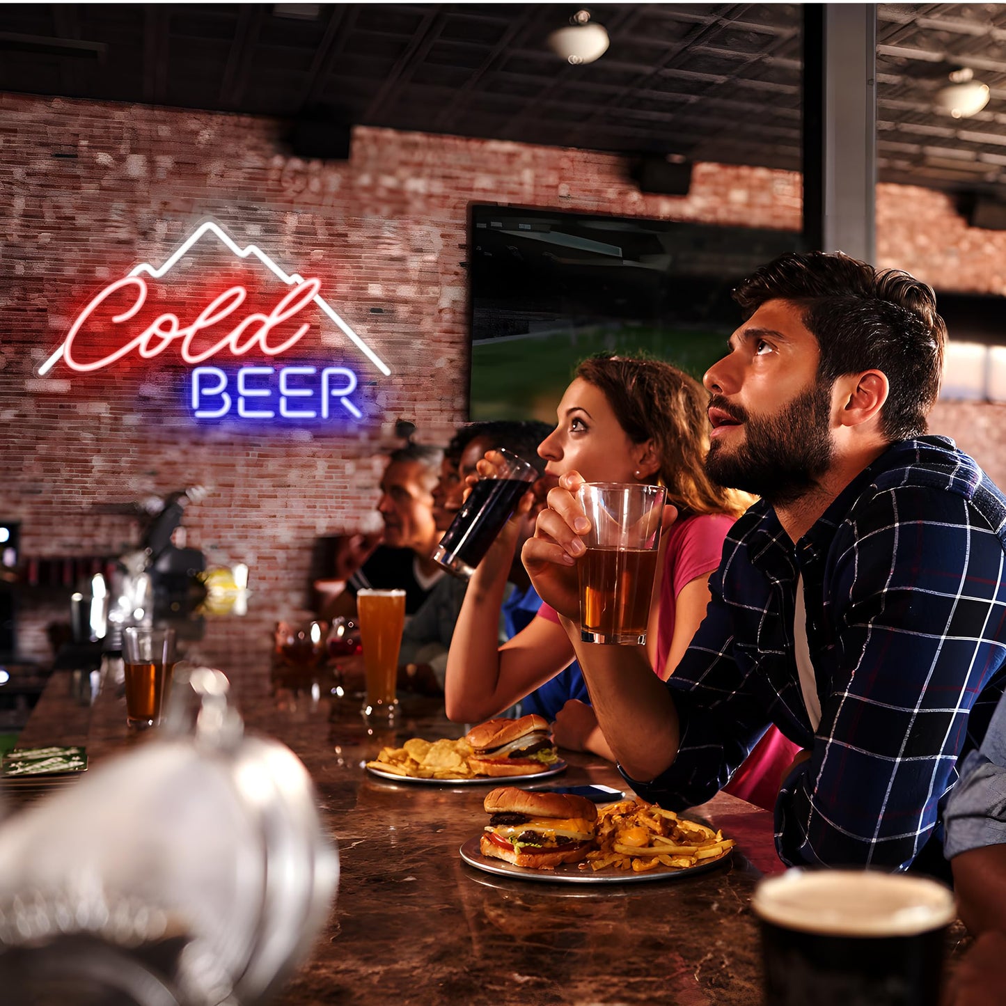 Kavaas Cold Beer Neon Sign 16.5" x 9.4", Neon Beer Signs for Man Cave, Home Bar, Pub, Wall Decor - Best Gifts for Beer Lovers, Birthday, Christmas