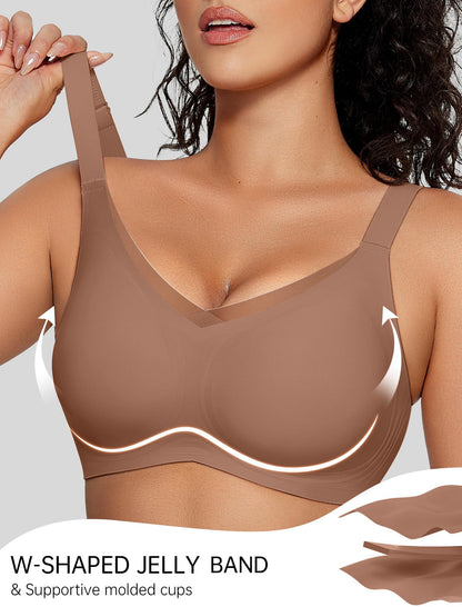 OEAK Womens Wireless Bras V Mesh Comfortable Bralette Supportive Tshirt Bra No Underwire Seamless Push Up Everyday Bras