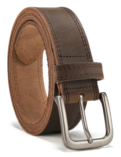 CHAOREN Full Grain Leather Belt for Men, Work Belts for Men Heavy Duty, Daily Wear for Jeans Pants
