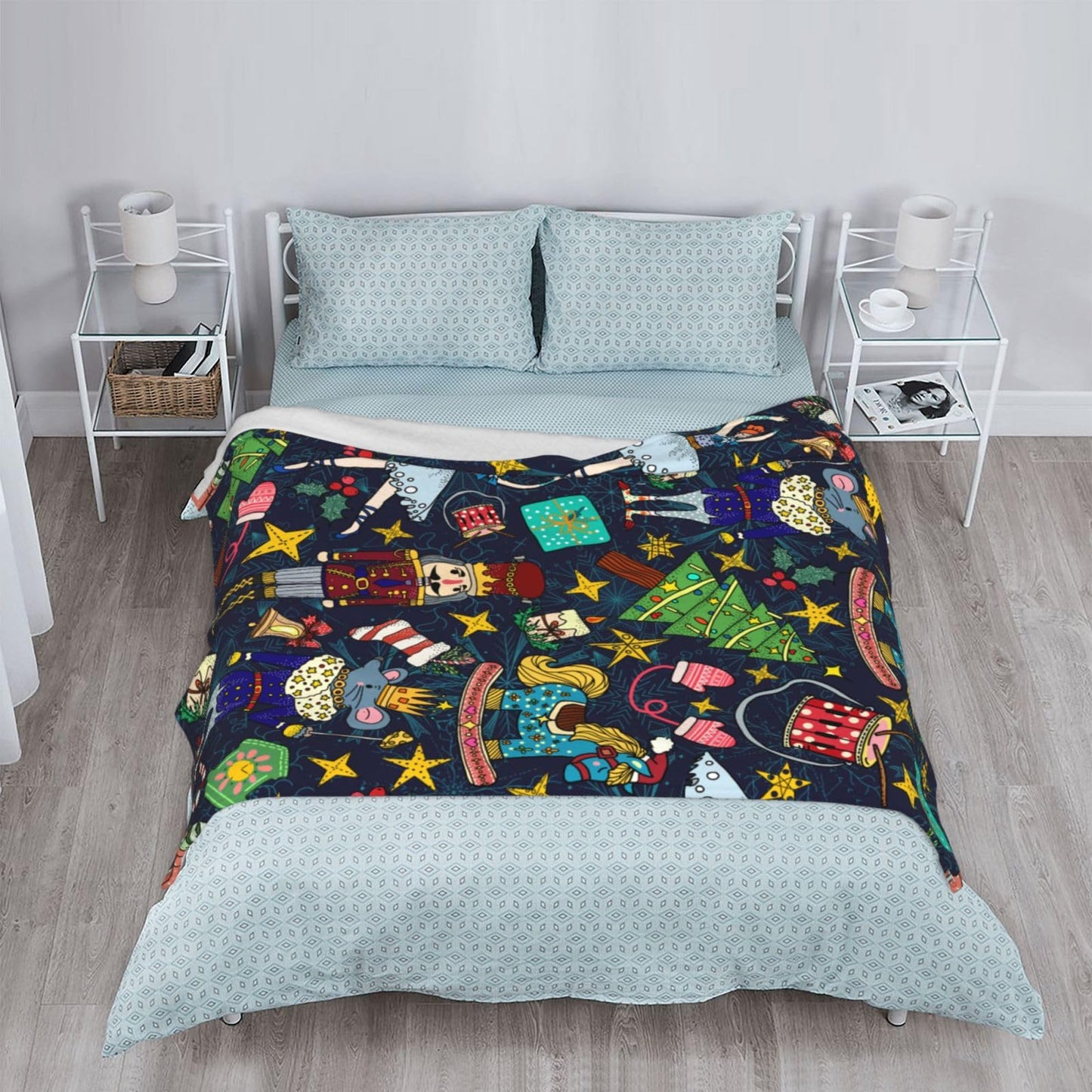 Christmas Nutcracker Throw Blanket Fuzzy Soft Cozy Christmas Nutcracker Blankets Soft Throws Warm Lightweight Plush Fleece Throw Blanket for Kids Men Women Gift Bed Couch Sofa 60"x50"