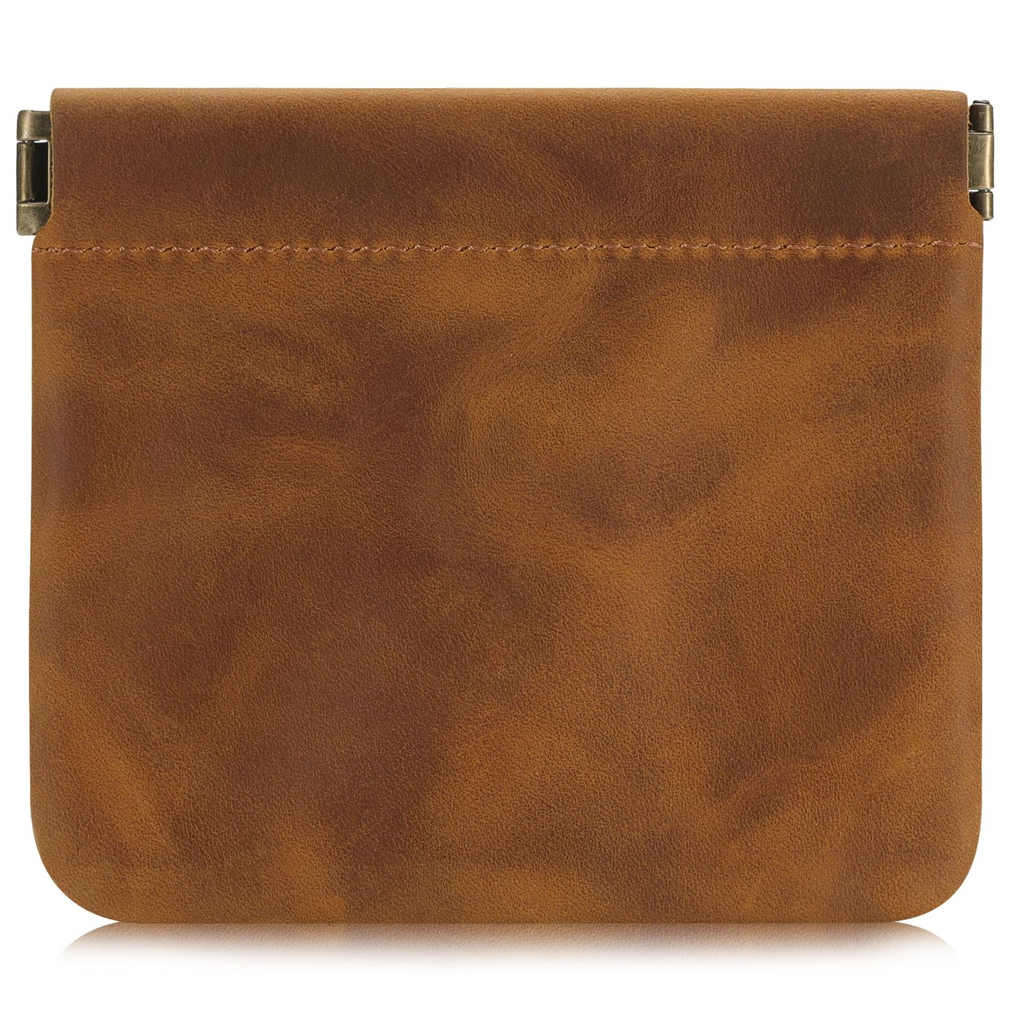 Jack&Chris Mini Coin Purse, Genuine Leather Small Coin Wallet, Leather Squeeze Coin Purse Pouch Change Holder For Men & Women, JC309