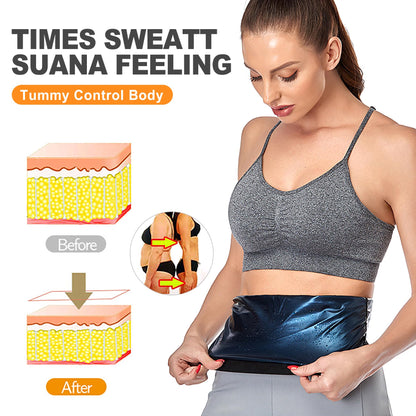 ZukoCert Sauna Belt for Women Weight Loss, Lower Belly Fat Sauna Waist Trainer, Stomach Sweat Band, Slimming Suit, Workout Sweat Shaper for Women(S/M) Blue