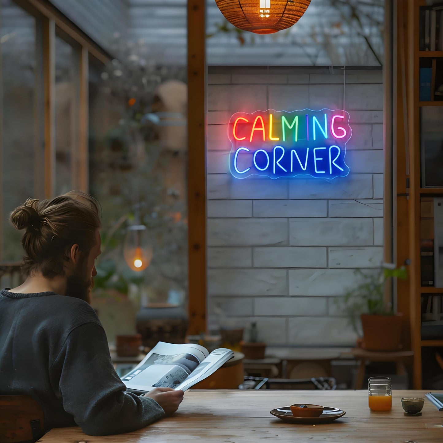 Calming Corner LED Neon Sign - USB Powered Dimmable Neon Light Wall Art for Classroom School Office Bedroom Home Relaxation Area Wall Table Decor 11.8 x 7.5 In