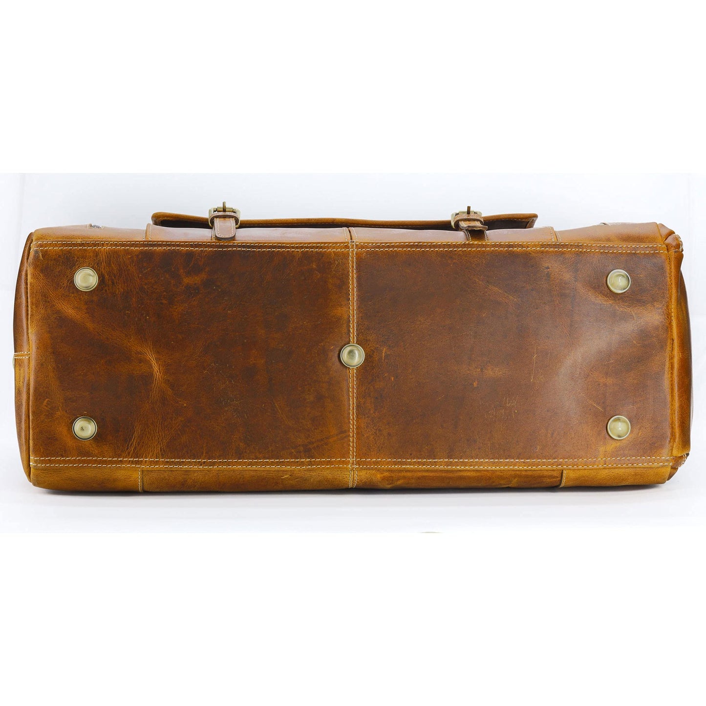 KomalC Leather Duffle Bags for Men and Women Travel Overnight Weekend sports bag holdall Gym Duffel for Men (Distressed Tan, 28 Inch)
