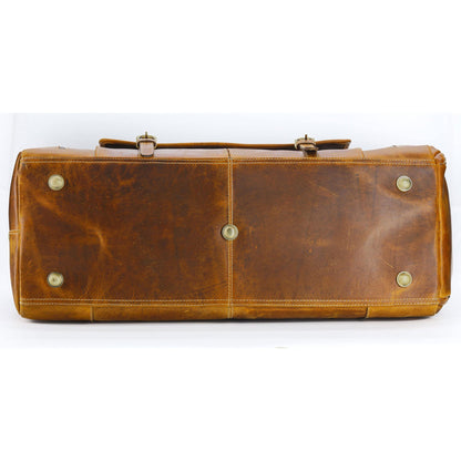 KomalC Leather Duffle Bags for Men and Women Travel Overnight Weekend sports bag holdall Gym Duffel for Men (Distressed Tan, 28 Inch)