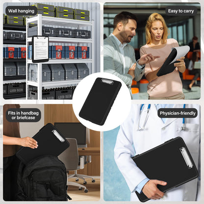 YEAHVIY Clipboard with Storage, High Capacity Clip Boards 8.5x11, Heavy Duty Plastic Nursing Clipboard Folder with Pen Holder and Low Profile Clip for School & Office
