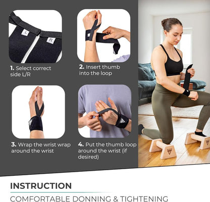Wrist Wraps for Weightlifting & Strength Training - Professional Support for Men & Women | Stabilizing, Protective Design