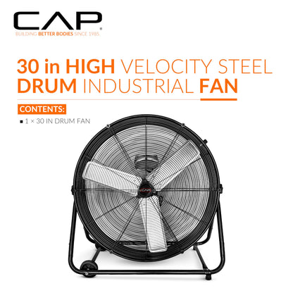 CAP Barbell 30'' High Velocity Heavy Duty Floor Fan – Ultimate Cooling Power for Gyms & Homes