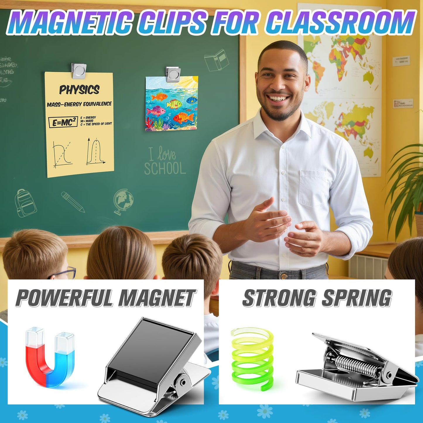 MUKFIRM 12 Pack Large Magnetic Clips Heavy Duty, Strong Magnet Clips for Notes, Fridge Magnets, Refrigerator Magnets Clip for Organization, Chip Clip Magnets for Whiteboard, Classroom, Cruise, Office