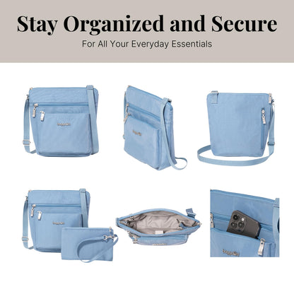 Baggallini Pocket Crossbody Bags for Women 8x8 Small Lightweight Durable Water-resistant Travel Purse W/Rfid