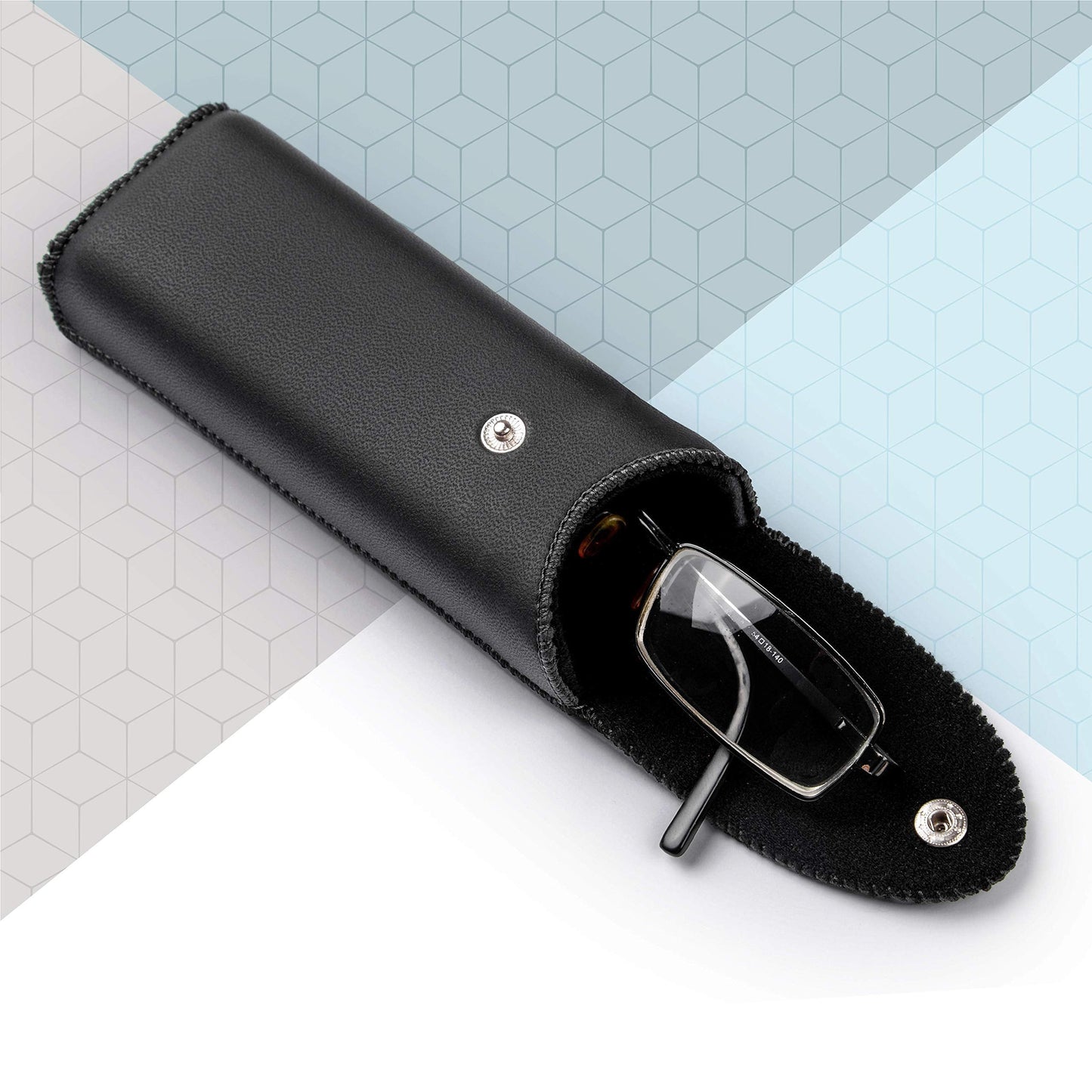 PU Leather Eyeglasses Case on Belt, Hard Eyeglass Case, Glasses Holder Belt Loop, Small Case For Eyeglass, Glasses Cases, Small Sunglasses Case, Reading Glasses Case Classy Style Black