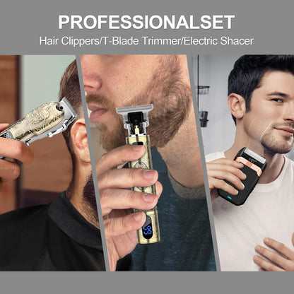 LQT Hair Clippers Set for Men, Hair Clipper Trimmer with LED Display, Professional Cordless Hair Clipper Shaver Beard Trimmer, Hair Cutting Machine for Men, Holiday Gift for Him Father's Day Gift
