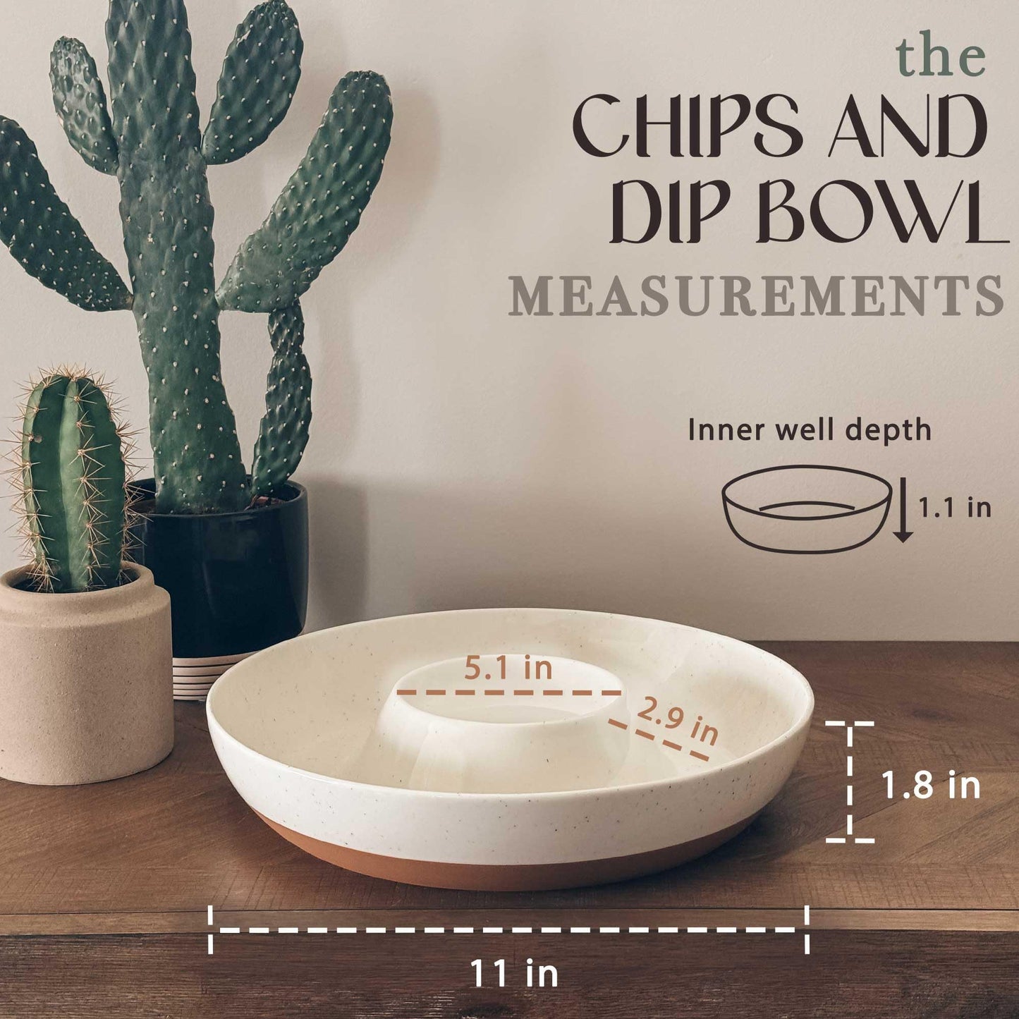 Mora Ceramic Chips and Dip Serving Tray: Large Divided Party Bowl Set for Chips & Salsa, Veggies & Dip, Fruit, Snacks, Entertaining, Hosting, etc. Minimalist Design for the Modern Hostess - White