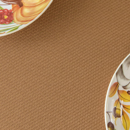 maxmill Textured Rectangular Tablecloth Water Resistance Antiwrinkle Spillproof Soft Jacquard Table Cloth for Fall Harvest Thanksgiving Parties and Holiday Dinners, 60 x 104 Inch, Amber Bronze