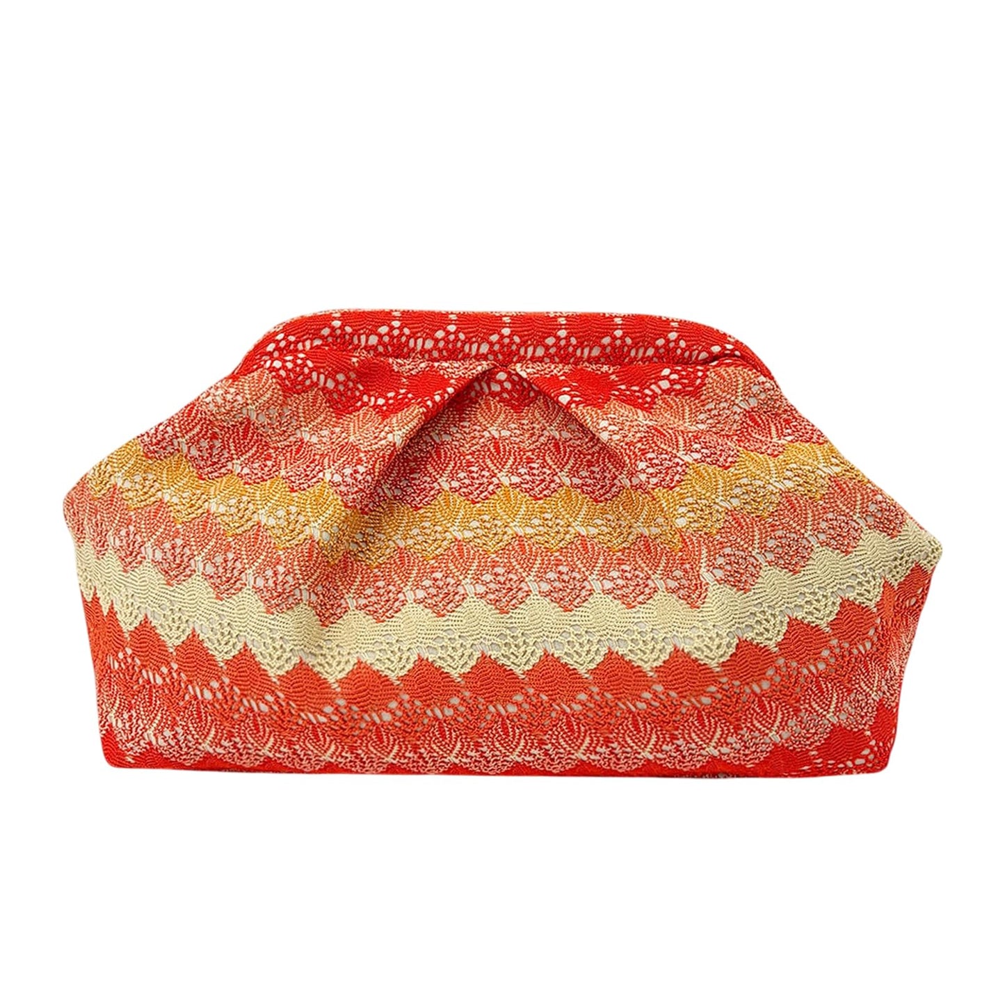 ENBEI Bohemian Handmade Woven Clutch Purse handbag for women, Bridesmaid Gift, Birthday Gift Evening Bag for Wedding, Party (Orange-red)