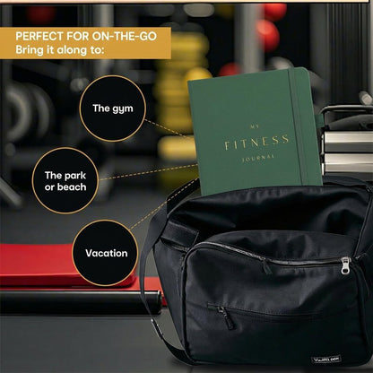 &And Per Se Workout and Food Journal – Fitness Journal with Daily Diet Tracker & Gym Exercise Log Book for Men & Women – Undated, A5 Size, Leather Hardcover (Forest Green)