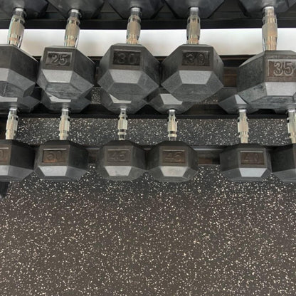 IncStores 8mm PowerLock Tiles, Interlocking Rubber Gym Mats for Home Gym Flooring & Fitness Room Floors, 23"x23", 9 Tile Pack, Cork