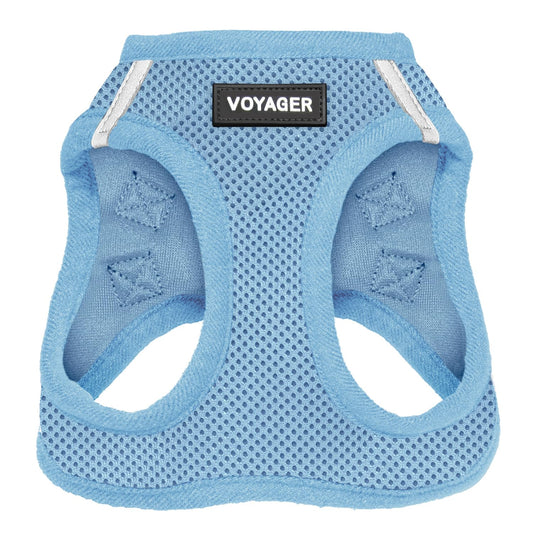 Best Pet Supplies - All Weather Mesh, Reflective, No Pull Harness for Small, Medium Dogs, Cats - Secure with Hook & Loop Fastener, Buckle, Double D-Rings - Baby Blue, M