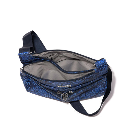 Baggallini Cross Over Crossbody Women 11x8.5 Medium Travel Bag Lightweight Water-Resistant Nylon Organized Handbag Purse