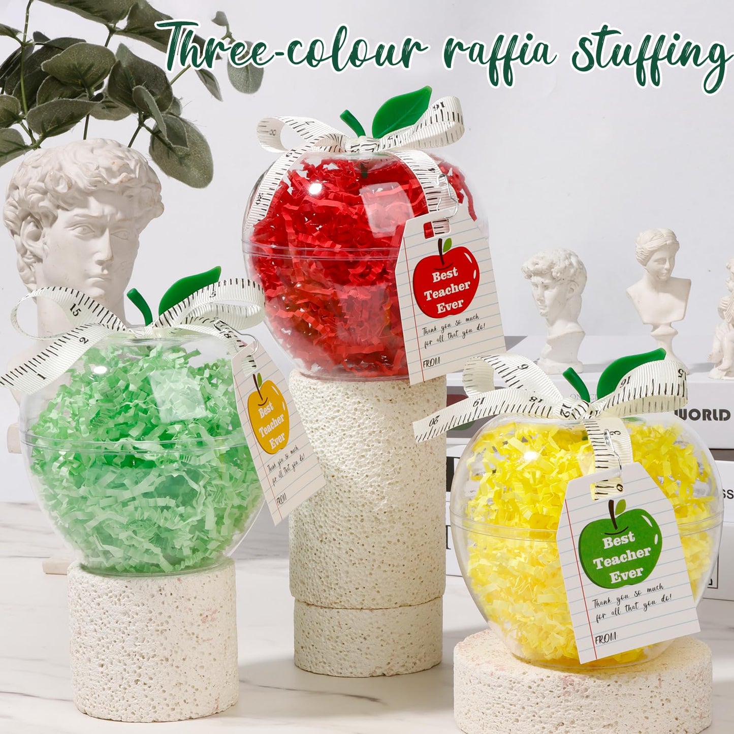 dZbGift Teacher gifts card holder-6pcs plastic apple containers,teacher graduation gifts,back to school,first day of school,teacher birthday gifts