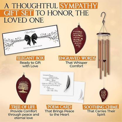 32 Inch Memorial Wind Chimes Outdoor, Sympathy Gifts for Loss of Loved One, Memorial Gifts for Loss of Mom, Sympathy Wind Chimes for Mother, Father, Brother, Sister