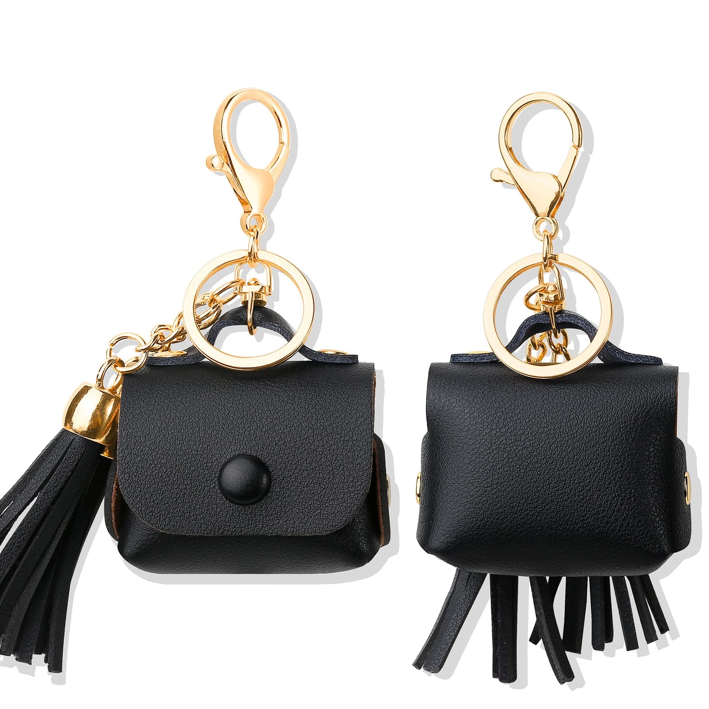 MODOS LOGICOS Case Cover for AirPods 3 (2021), PU Leather Case with Couple of Drooping Tassels Compatible with Apple AirPods 3rd Generation - Black