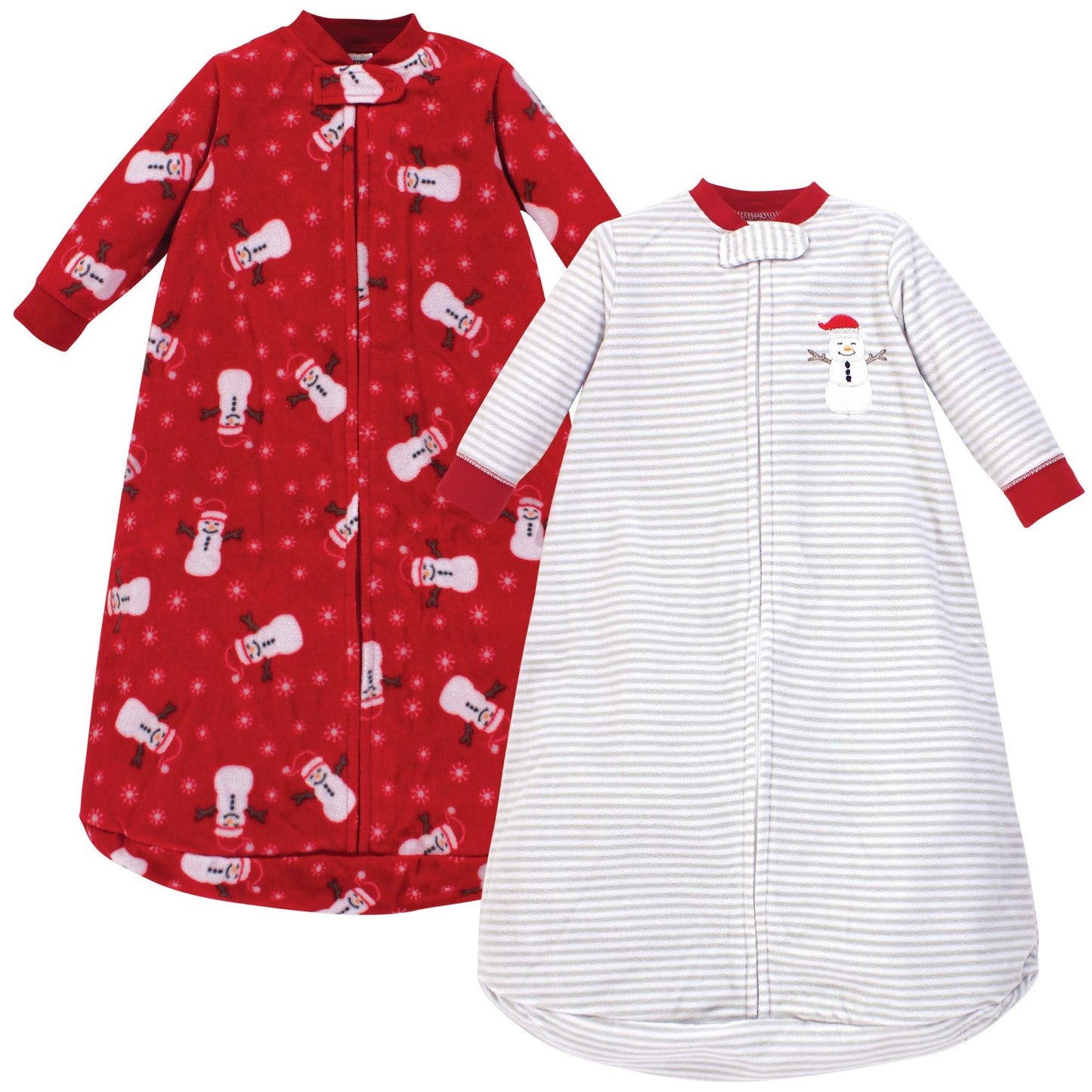 Hudson Baby Unisex Baby Long-Sleeve Fleece Sleeping Bag, Santa Snowman, 0-9 Months