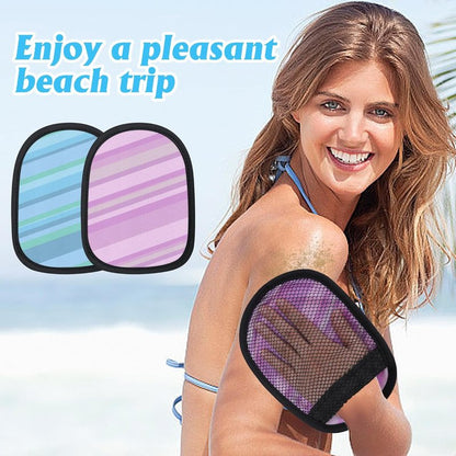Sand Wipe Off Mitts - 2 Pcs Stripe Beach Sand Remover Cleaner | Perfect for Outdoor Activities & Travel
