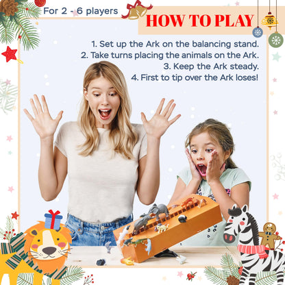 Noah's Ark Educational Balancing Board Game for Kids & Toddlers - Christian Bible Animal Toy with Rocking Balance - Fun and Learning for Kids
