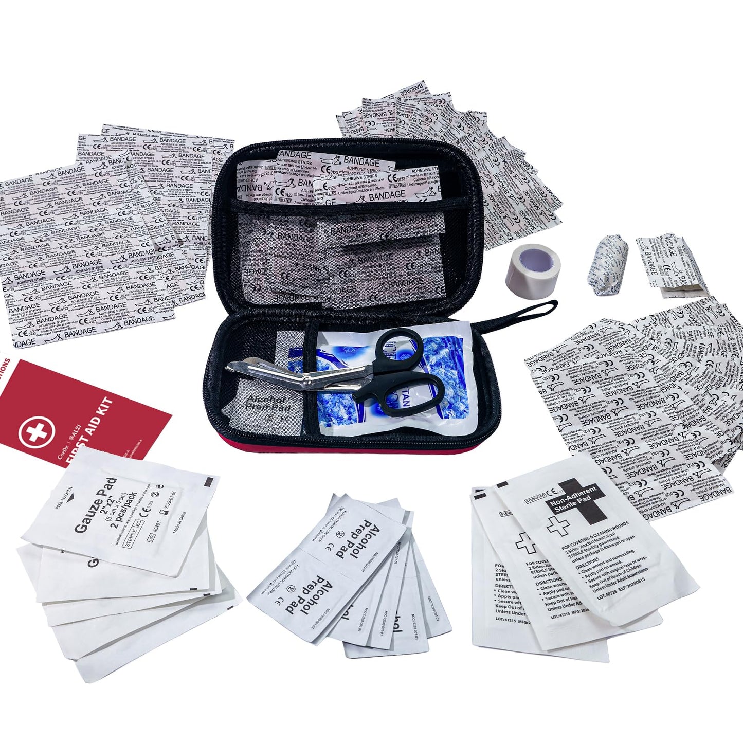 @AL21 All-Purpose First Aid Kit 184 Pieces, Emergency Kit for Home, Travel, Car, Business, Worksite and Office, Portable Emergency Supplies for Minor Cuts, Scraps, Sprains & Burns