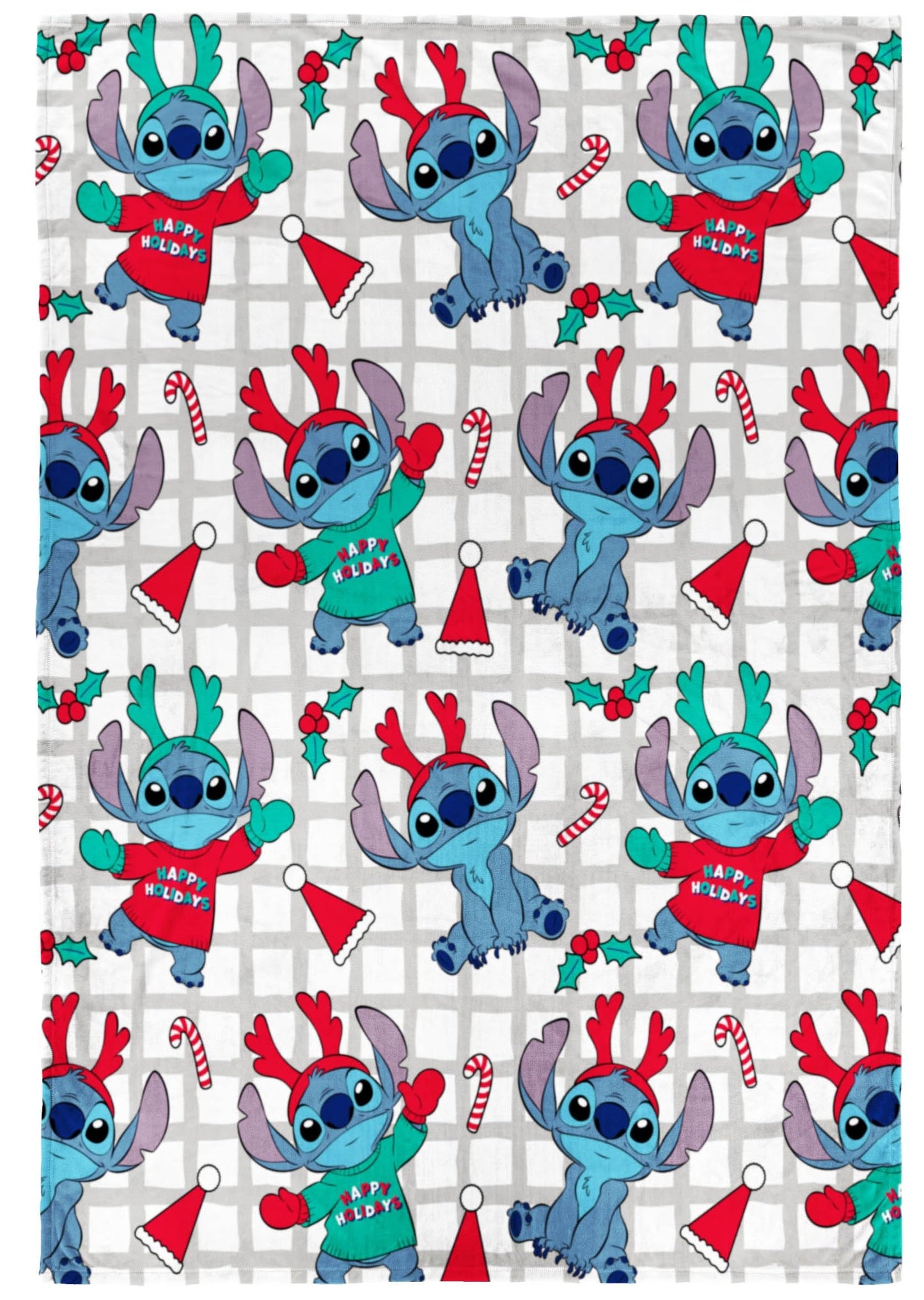 Jay Franco Kids Christmas Plush Throw Blanket – 40 x 50 Inch Soft & Cozy Fleece Throw for Holiday Bedroom & Couch Décor, Official Licensed Product, Multi - Stitch