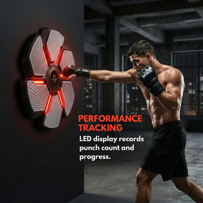 Music Boxing Machine, Music Boxing Machine for Adults, Interactive Punching Trainer with Boxing Gloves, Adults Smart Bluetooth Boxing Training, 9 Modes & 9 Speeds