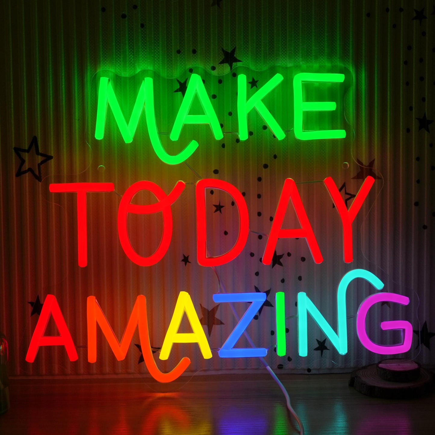 AEHEMNGZ Make Today Amazing Neon Sign for Wall Decor USB Dimmable Inspiring Amazing Led Neon Light Affirmation Positive Neon Light Sign for Classroom Bedroom Office Gym Yoga Decor