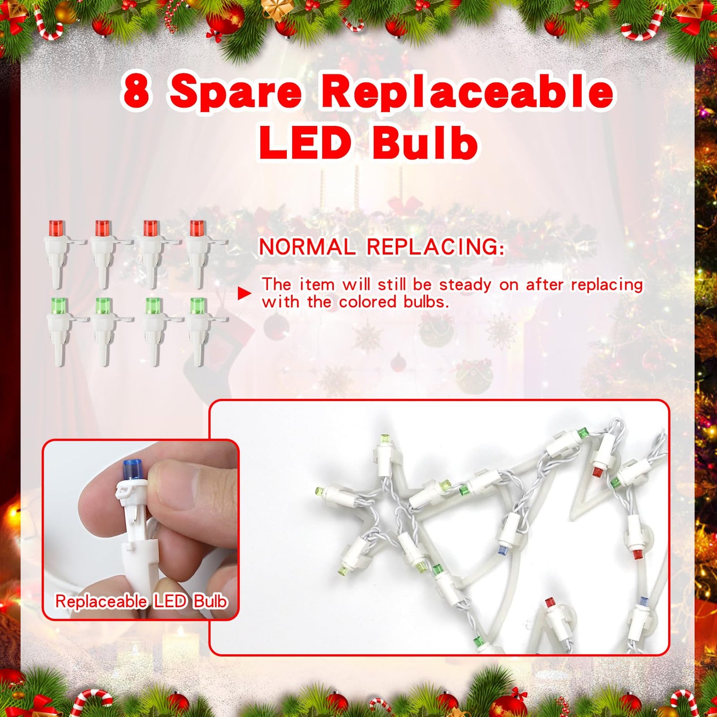 4 Pack Christmas Window Silhouette Lights Decorations, Santa Claus, Wreath, Angel, Snow Man Christmas Window Light with Battery Powered for Holiday Wall Door Window Decorations