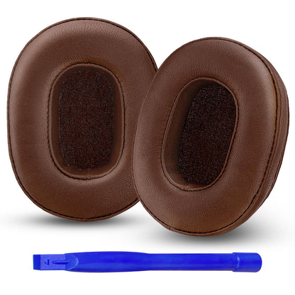 Aurivor Genuine Leather Ear Pads Cushions for Audio-Technica ATH MSR-7, Headset Earpads Covers for M50X M40X M30X M20X, HyperX Cloud, SteelSeries Arctis 1 3 5 7 9 9X Pro Prime, Stealth 600 & More