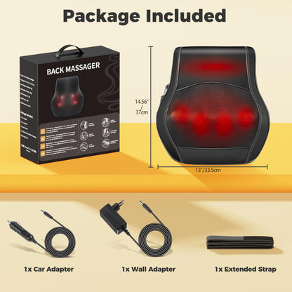 Brelley Neck and Back Massager for Pain Relief Deep Tissue with Heat, Shiatsu Shoulder Massager with Bi-Directional Rotating Head for Neck, Back, Shoulders, and Legs
