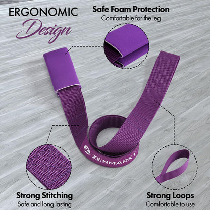 Stretching Strap for Cheer – Flexibility Stunt Strap for Cheerleaders – Durable Cheer Stretching Bands for Improved Flexibility, Range of Motion – Essential Cheer Accessories (Purple)