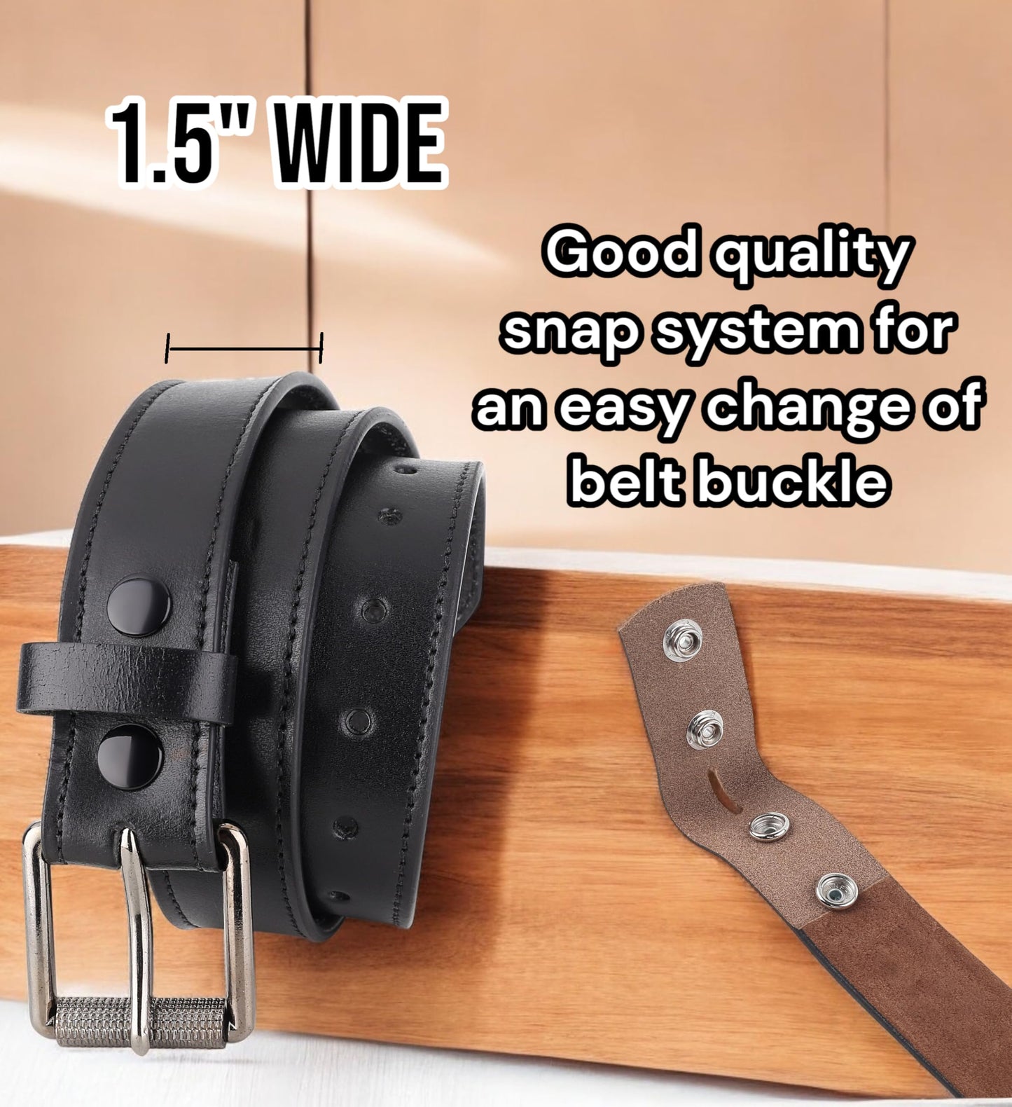 Men’s Money Full Grain leather Belt, Hidden zipper Pocket, USA,classic black,MB10,size 40