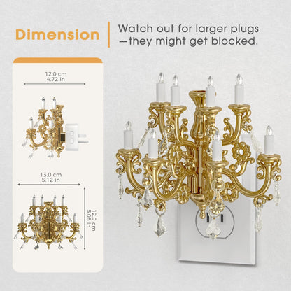 Briignite Flameless Candle Night Lights, Amber Plug-in 2 Pack, LED Candle with Light Sensor, 0-100LM Dimmable, Kids Hallway Bathroom Nightlight